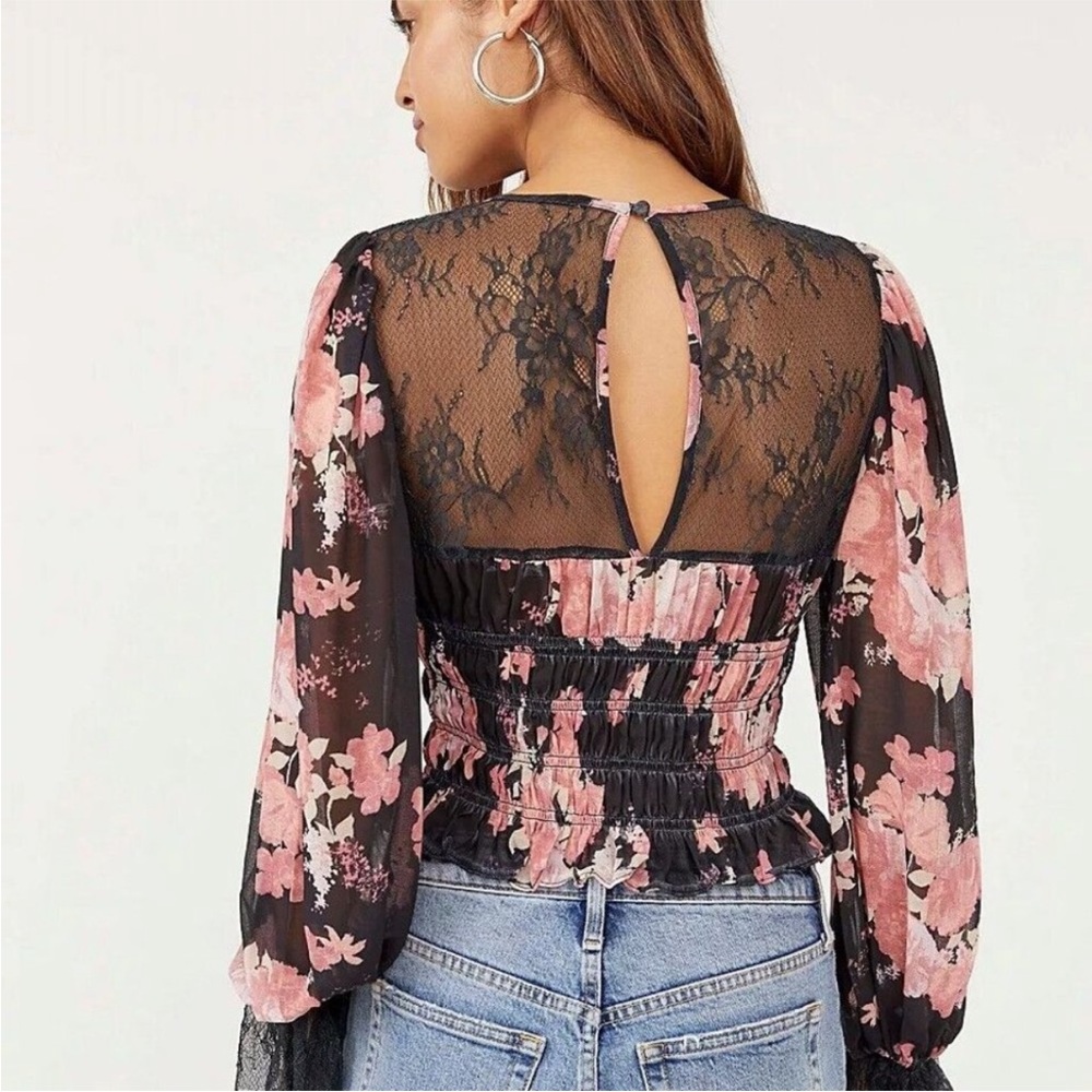 Free People Daphne Blouse in Midnight Combo Size S - Picture 3 of 5